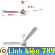  Quạt trần 12V - 24V không chổi than 3 cánh  nhựa sải cánh 118cm